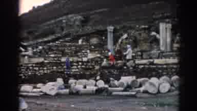 Ephesus Turkey (1962): Three Children And Two Lady Walking In A Old Historical