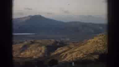 Ephesus Turkey (1962): View Of White Sign At Foot Of Brown And Green Hill On A