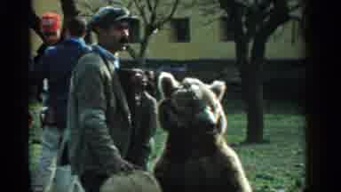 Izmir Turkey (1962): Musician Takes His Best Friend Bear For A Walk In The City