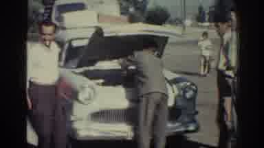 Rhodes Greece (1962): A Busy Gas Station Tending To Customers In The Middle Of The