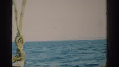 RHODES GREECE-1962: Fisherman's Boat Sailing Peacefully on the Sea