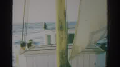 RHODES GREECE-1962: View Of Blue Ocean Water Waves On A Clear Day