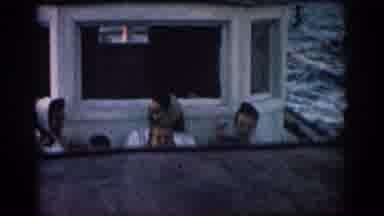 RHODES GREECE-1962: Three Women With Children Sit Together On The Deck Of A