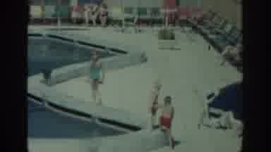 Rhodes Greece (1962): Two Young Girls Walking Along The Pool During Water Break