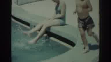 Rhodes Greece (1962): Couple Of Kids Playing In The Pool And Having A Good Time