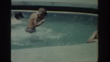 Rhodes Greece (1962): Children Playing In A Small Swimming Pool In A Sunny Day