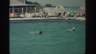 Rhodes Greece (1962): Two Persons Swimming In The Same Time In The Pool