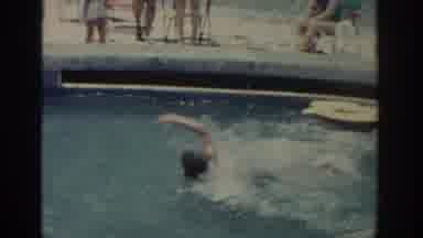 Rhodes Greece (1962): Two Kids Playing And Swimming In Kiddie Pool