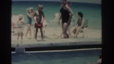 Rhodes Greece (1962): Boy Preparing To Dive Into A Pool With Moms Directions