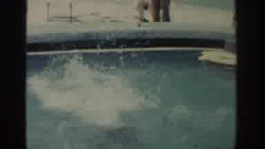 Rhodes Greece (1962): An Old Movie Show Some People Diving In A Pool