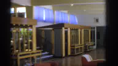 RHODES GREECE-1962: Well-Lit Interior With Wooden Display Cases And Glass Panels