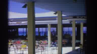 RHODES GREECE-1962: Rare Home Video In Color Outside Restaurant With Multi-Colored Chairs