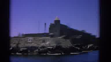 Rhodes Greece (1962): Person Filming A Landmark Building Looks Like A Peninsula