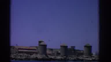 RHODES GREECE-1962: Beautiful View Of A Beach Town Along Its Coast