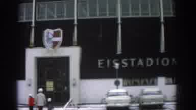 Munich Germany (1963): A Women And Two Kids Standing Outside Of A Stadium
