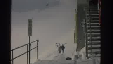 Munich Germany (1963): A High Top Mountain Where It Snow A Lot And People Crossing