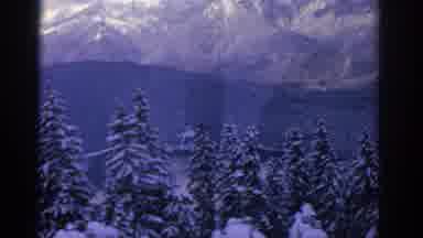 Munich Germany (1963): View Of Snow Covered Mountain And Trees On A Clear Winter