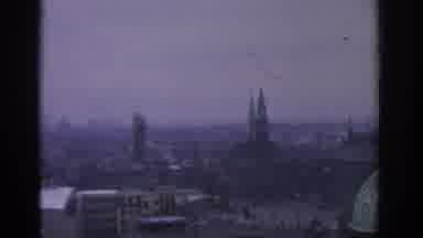 Warsaw Poland-1963: Birds Eye View Of A European City Featuring Tall