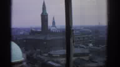 Warsaw Poland (1963): City Scene Of Tower Shot From High Up Behind A Window And