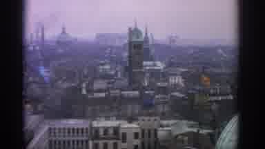 Warsaw Poland (1963): View Of City Building Skyline And Factory Smoke On A Cloudy