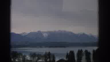 Zurich Swizterland (1963): Scenery Passing By Trees A Lake Mountains