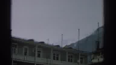 Zurich Swizterland (1963): Panning 8mm Film Shot Of A Lodge In The Mountains
