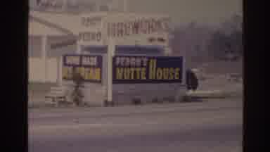 Florida USA (1962): Fort Pedro's Pedro Butte House Spinning Sign Outhouse Building