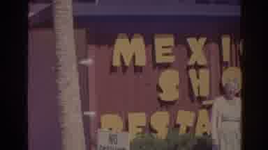 Florida USA (1962): Grandma Wearing A Dress Standing In Front Of A Mexican