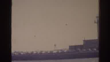 Florida USA (1962): Panning Video Of Airport From Water With Cars And Crows Nest