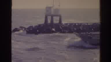 Florida USA (1962): View Of Ship In Rough Sea Water On A Bright Sunny Day