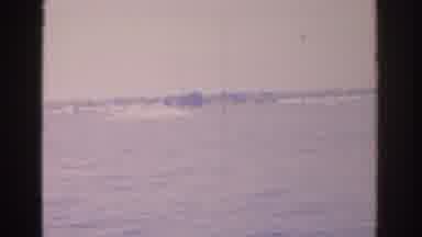 Florida USA (1962): Speedboats Zoom Across Bay Creating Large Wakes Behind Them On