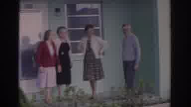 Florida USA (1962): A Group Of Elderly People In Front Of A Building And A Parked