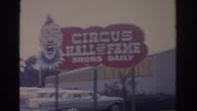 Florida USA (1962): View Of Red And White Circus Hall Of Fame Sign On A Clear Day