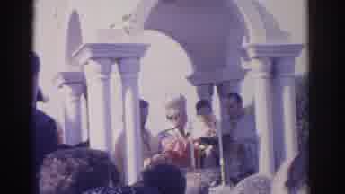 Florida USA (1962): People Watching A Catholic Mass Before The Start Of Street