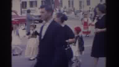 Florida USA (1962): A Festive Parade With People Walking Down The Street Together