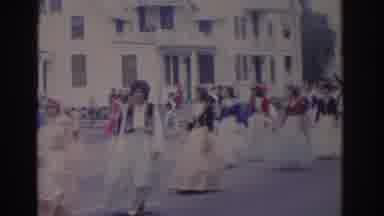 Florida USA (1962): Grainy Footage Of Women Parading Street In Colorful Ceremonial