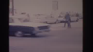 Florida USA (1962): Old Car In A Old Movie With Walkers Crossing The Avenue