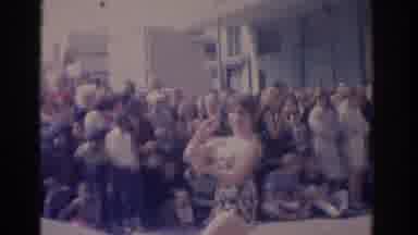 Florida USA (1962): Big Parade Marching Band Wand Twirling Old Years Ago Big