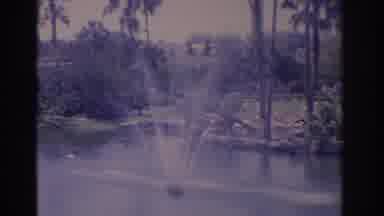 Florida USA (1962): People Walking Alongside The View Of A Beautiful Waterfall