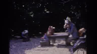 Florida USA (1962): Old White Dressed Lady Watching Dog And Man Staring At Each