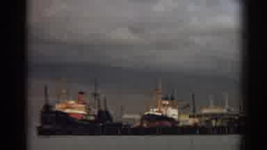 Izmir Turkey (1962): View Of Three Docked Black White And Orange Ships On A Clear