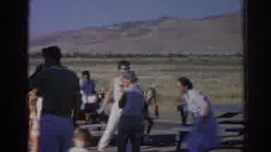 Izmir Turkey (1962): Group Of People Outside By Picnic Tables While Two Women In