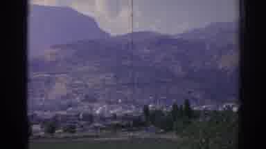Izmir Turkey (1962): View Of Small White Building At Base Of Mountain On A Clear