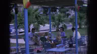 Izmir Turkey (1962): Family Members Sitting Outside Around A Table Eating Lunch