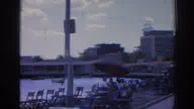 Izmir Turkey (1962): View Of Empty Chairs At Harbor Event On A Clear Day