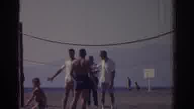 Izmir Turkey-1962: Men Playing Beach Volleyball On A Sunny Day
