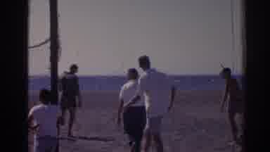 Izmir Turkey (1962): Four People Prepare To Play Beach Volleyball On A Sunny Day