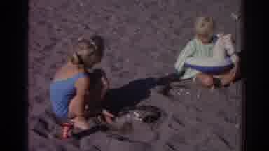 Izmir Turkey (1962): Big Sister And Her Baby Brother Enjoying A Day At The Beach
