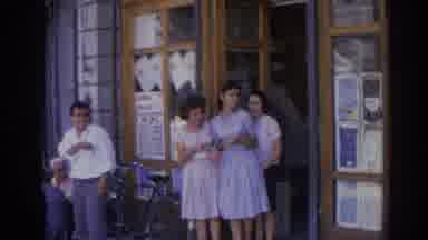 Izmir Turkey (1962): A Mature Couple Followed By Three Young Ladies Pose At The