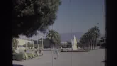 Izmir Turkey (1962): A Slow Camera Zoom Of A Park Outside On A Sunny Day